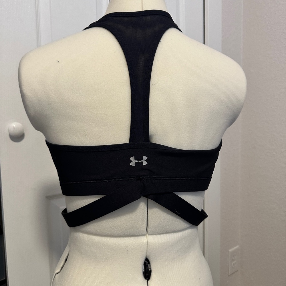 🖤❣️ Under Armour Women's Black Mesh Racerback High Neck Sports Bra